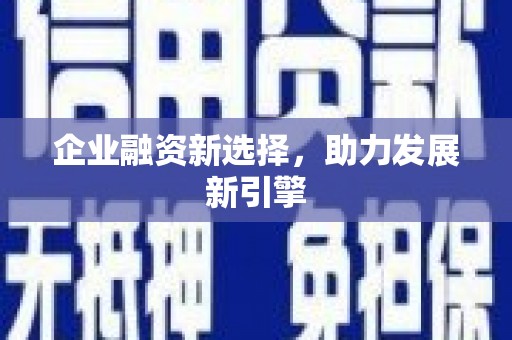 从江企业融资新选择，助力发展新引擎