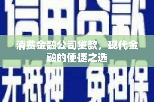 从江消费金融公司贷款，现代金融的便捷之选