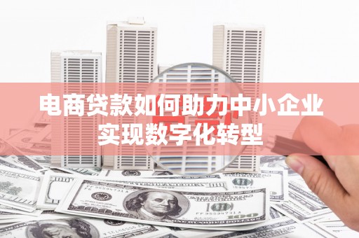 从江电商贷款如何助力中小企业实现数字化转型