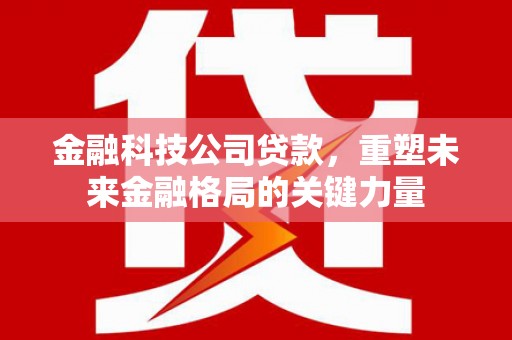 从江金融科技公司贷款，重塑未来金融格局的关键力量