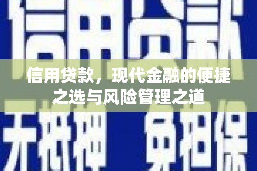 从江信用贷款，现代金融的便捷之选与风险管理之道