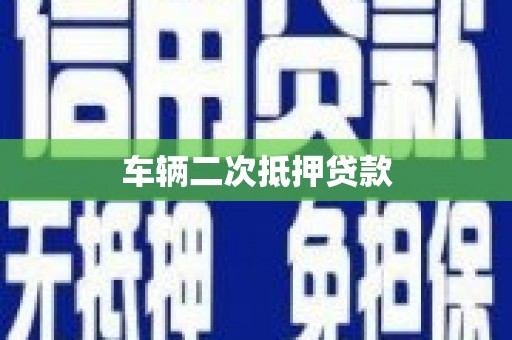 从江车辆二次抵押贷款