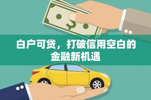 从江白户可贷，打破信用空白的金融新机遇
