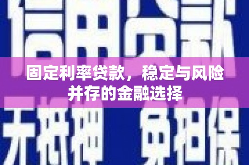 从江固定利率贷款，稳定与风险并存的金融选择