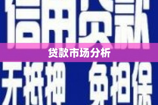 从江贷款市场分析