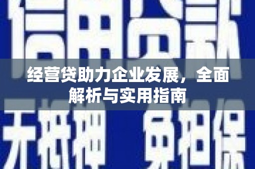 从江经营贷助力企业发展，全面解析与实用指南