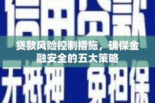从江贷款风险控制措施，确保金融安全的五大策略