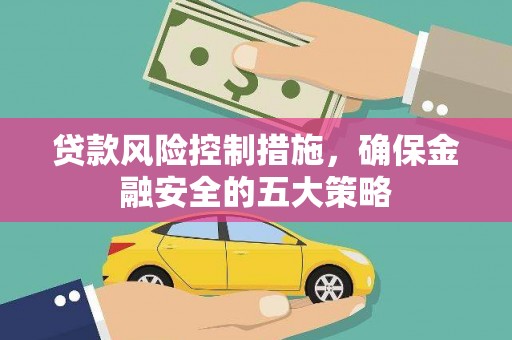 从江贷款风险控制措施，确保金融安全的五大策略