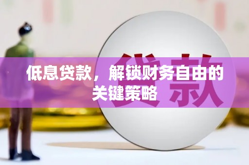 从江低息贷款，解锁财务自由的关键策略