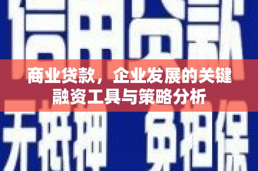 从江商业贷款，企业发展的关键融资工具与策略分析