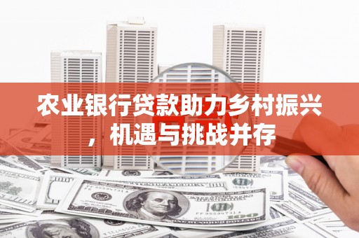 从江农业银行贷款助力乡村振兴，机遇与挑战并存