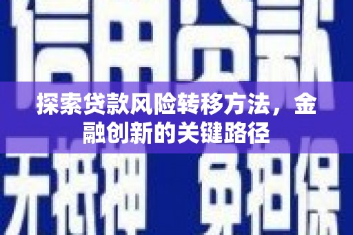 从江探索贷款风险转移方法，金融创新的关键路径