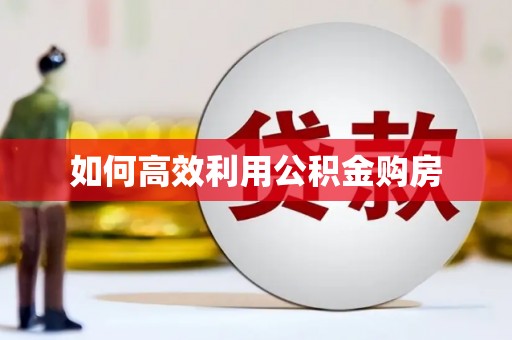 从江如何高效利用公积金购房