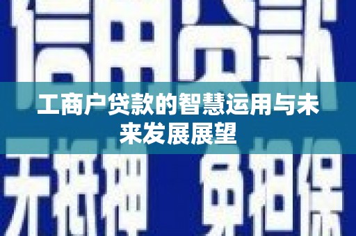 从江工商户贷款的智慧运用与未来发展展望
