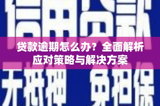 从江贷款逾期怎么办？全面解析应对策略与解决方案