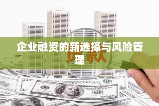 从江企业融资的新选择与风险管理