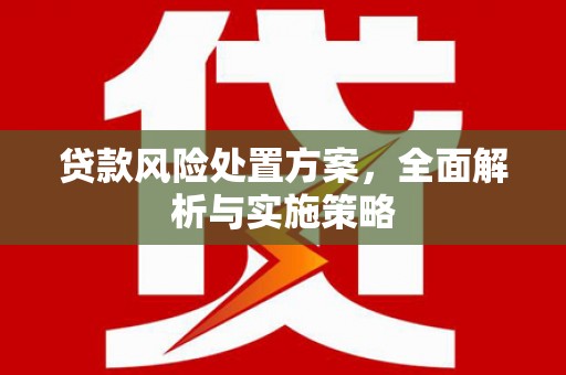 从江贷款风险处置方案，全面解析与实施策略