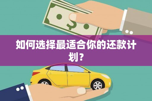 从江如何选择最适合你的还款计划？